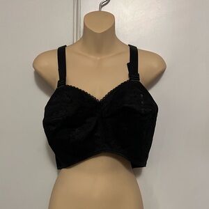 Ardyss Angel Black Bra 34J black Lace Adjustable Straps Sheer Back Panel Lace